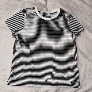 Levi's Black & White Striped Crewneck Tee